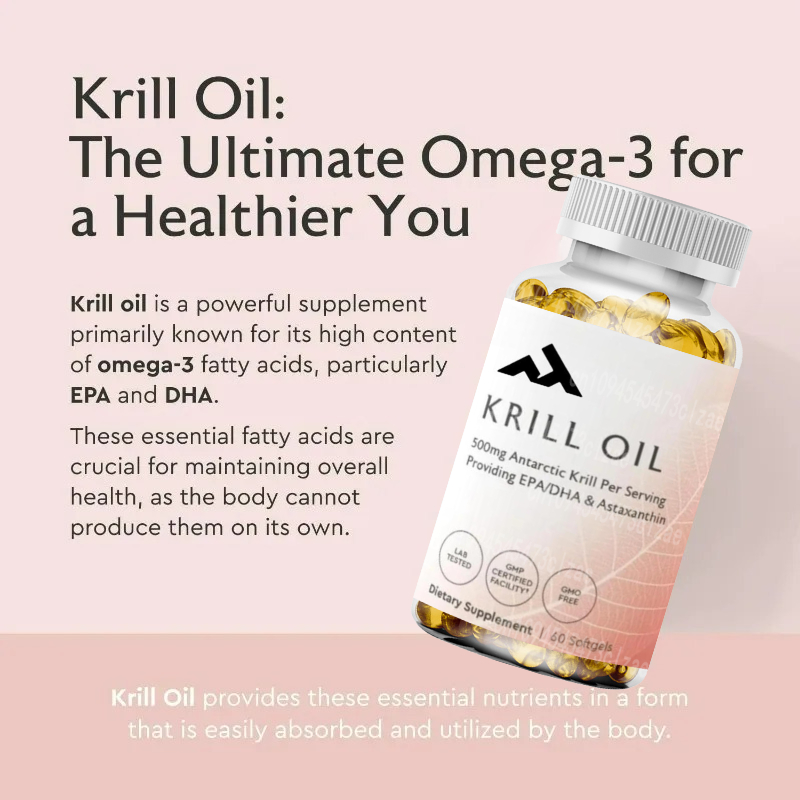 Krill Oil Supplement - Olej z krillu antarktycznego 500mg, suplement
