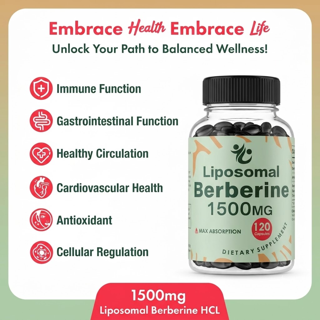 Berberine Hcl Capsule - Liposomalny Berberin HCL - 1500mg Aktywuje