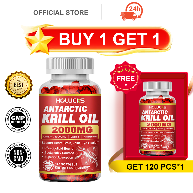 Krill Oil Supplement - HOLUCKS Olejek z krila antarktycznego, z