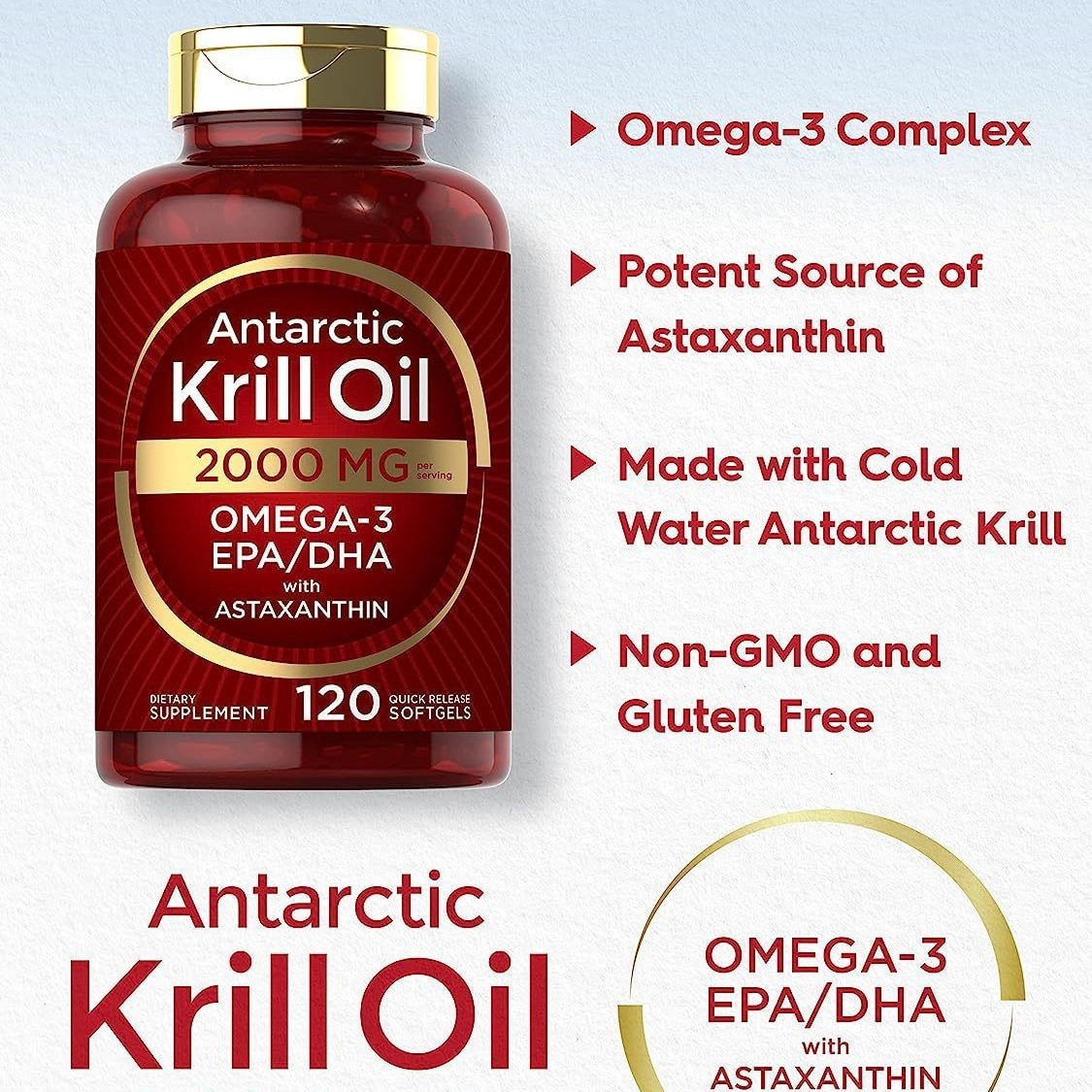 Krill Oil Supplement - Kapsułki z olejem krillowym uzupełniają odżywianie,