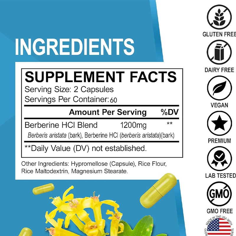 Suplement 1200mg HCL, wspomaga – Berberine Hcl Capsule recenzja i cena